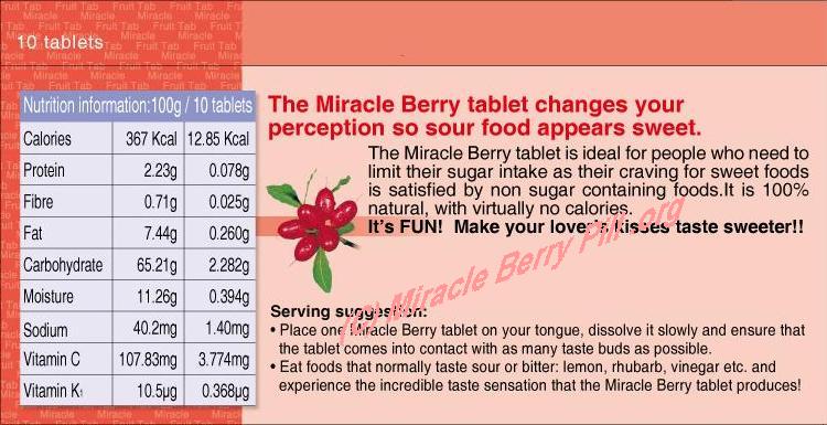 miracle berry tablets ingredients of miracle fruit tabs